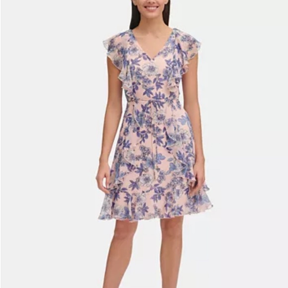 tommy hilfiger floral chiffon dress